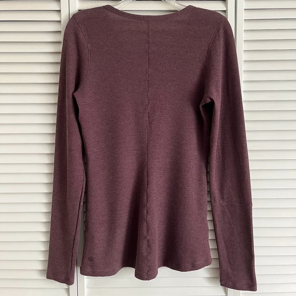 Lululemon Close Call Henley Long Sleeve Heathered Plum fits women’s large rare - Picture 5 of 8